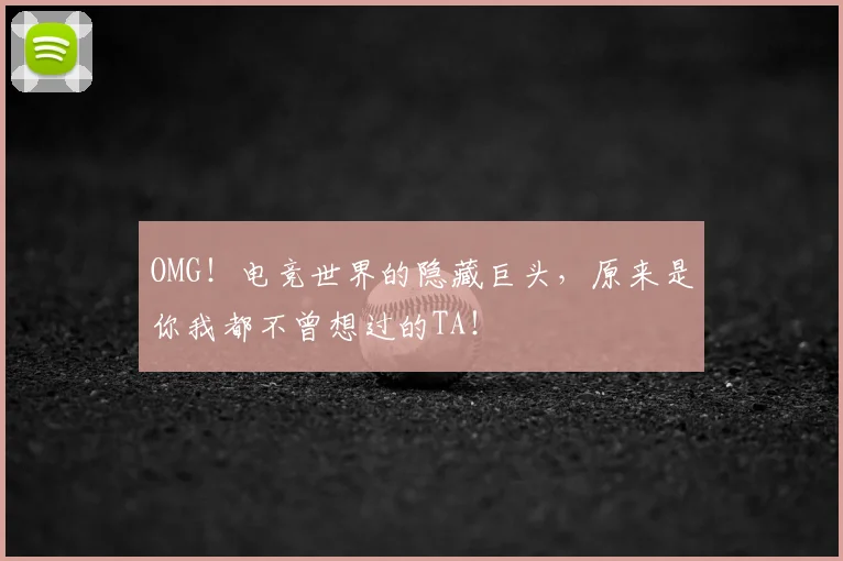 OMG!电竞世界的隐藏巨头,原来是你我都不曾想过的TA!